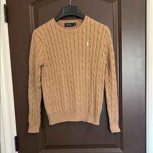 Polo Ralph Lauren Women’s Camel Cable Knit Crewneck cotton Sweater | Size M